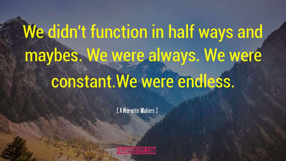 A Meredith Walters Quotes: We didn't function in half