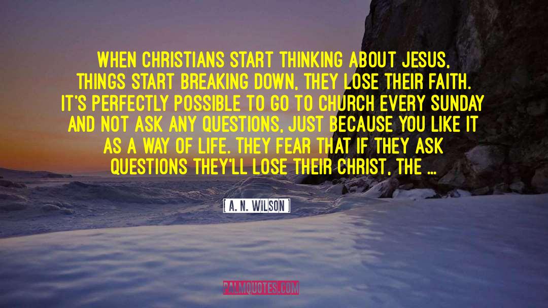 A. N. Wilson Quotes: When Christians start thinking about