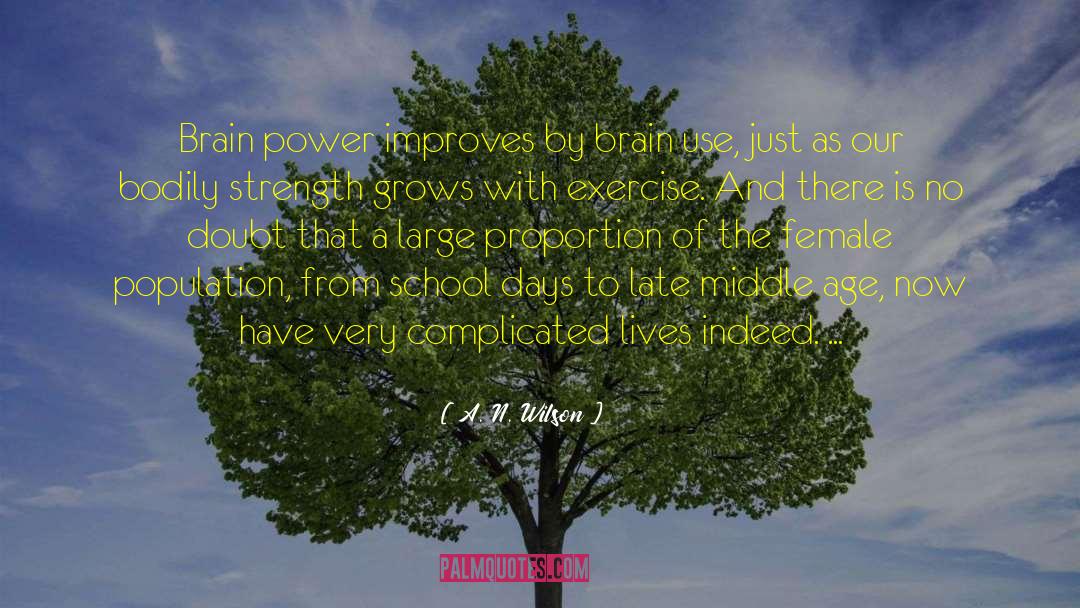 A. N. Wilson Quotes: Brain power improves by brain