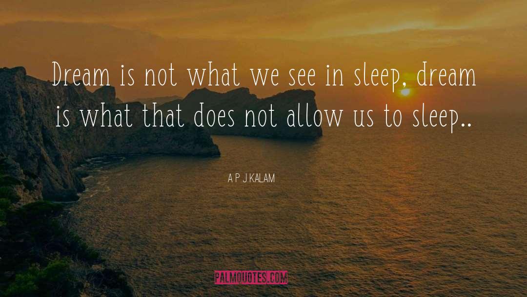 A P J Kalam Quotes: Dream is not what we
