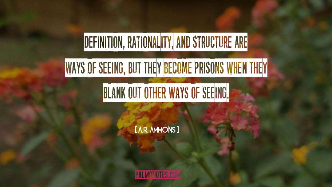 A.R. Ammons Quotes: Definition, rationality, and structure are