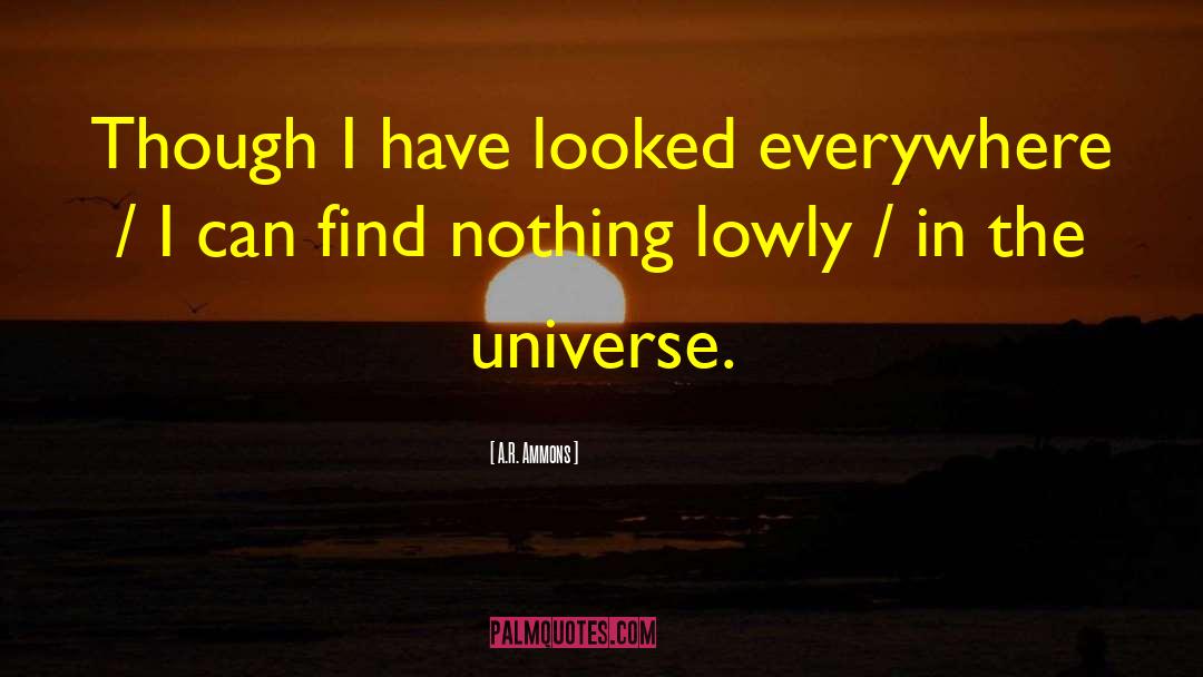 A.R. Ammons Quotes: Though I have looked everywhere
