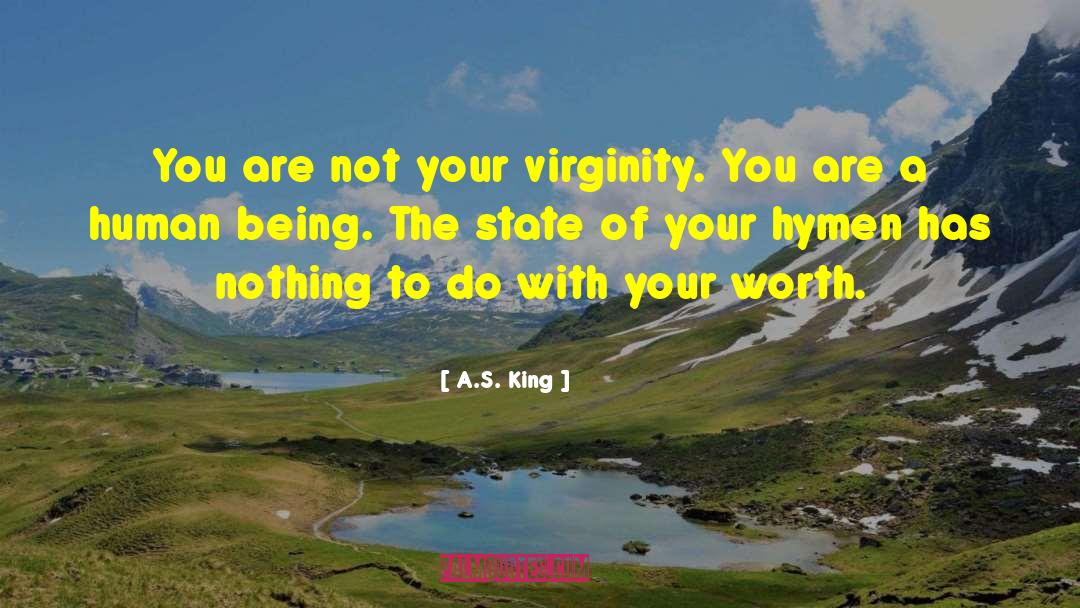 A.S. King Quotes: You are not your virginity.