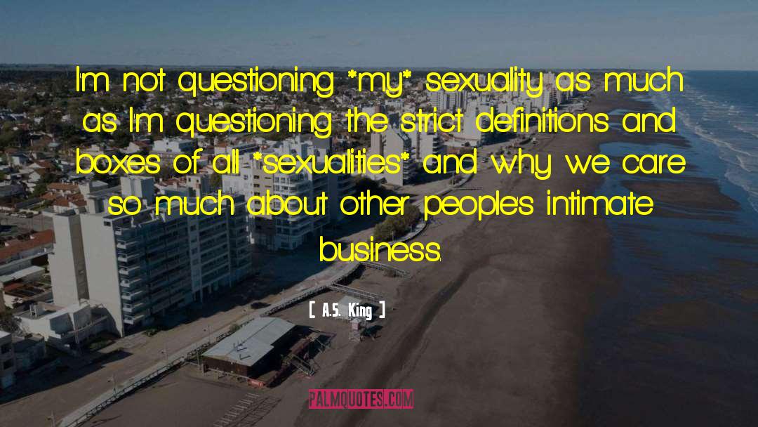 A.S. King Quotes: I'm not questioning *my* sexuality