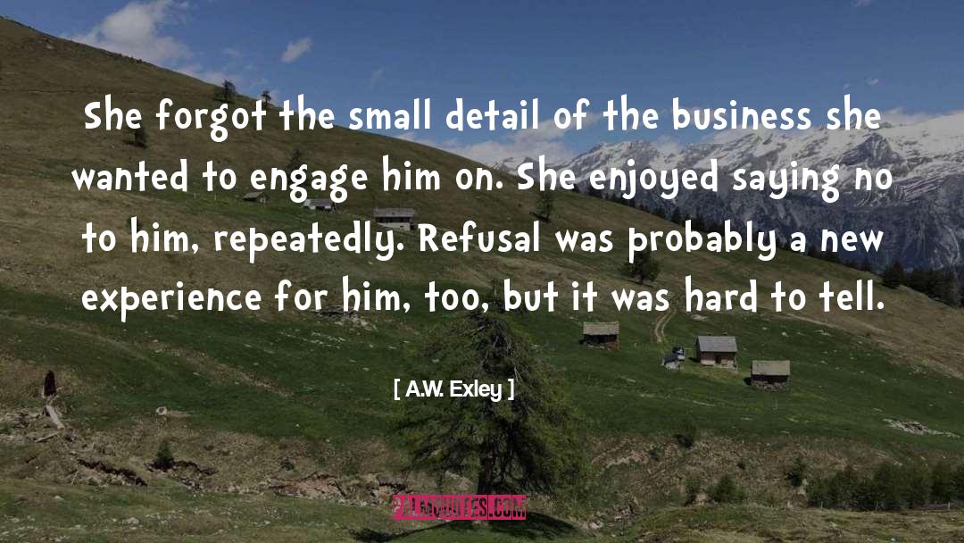 A.W. Exley Quotes: She forgot the small detail