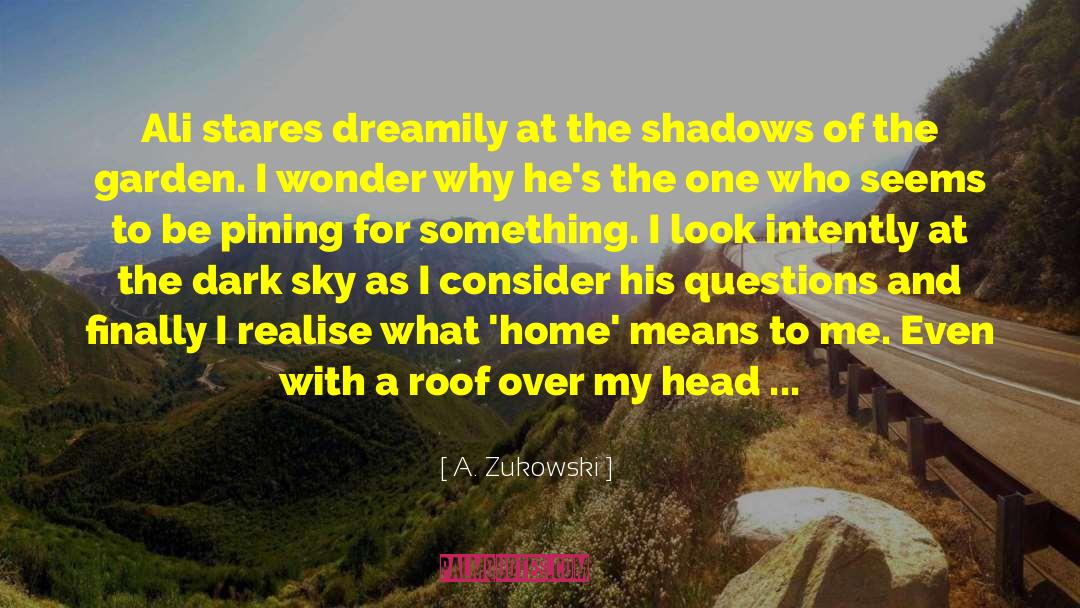 A. Zukowski Quotes: Ali stares dreamily at the