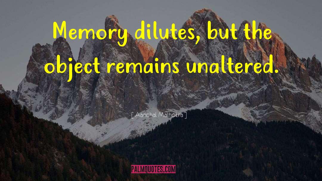 Aanchal Malhotra Quotes: Memory dilutes, but the object