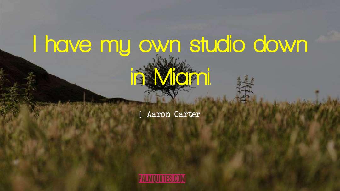 Aaron Carter Quotes: I have my own studio