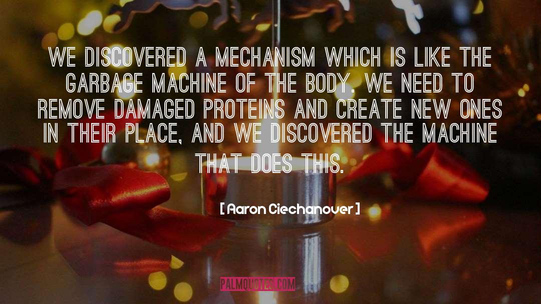 Aaron Ciechanover Quotes: We discovered a mechanism which