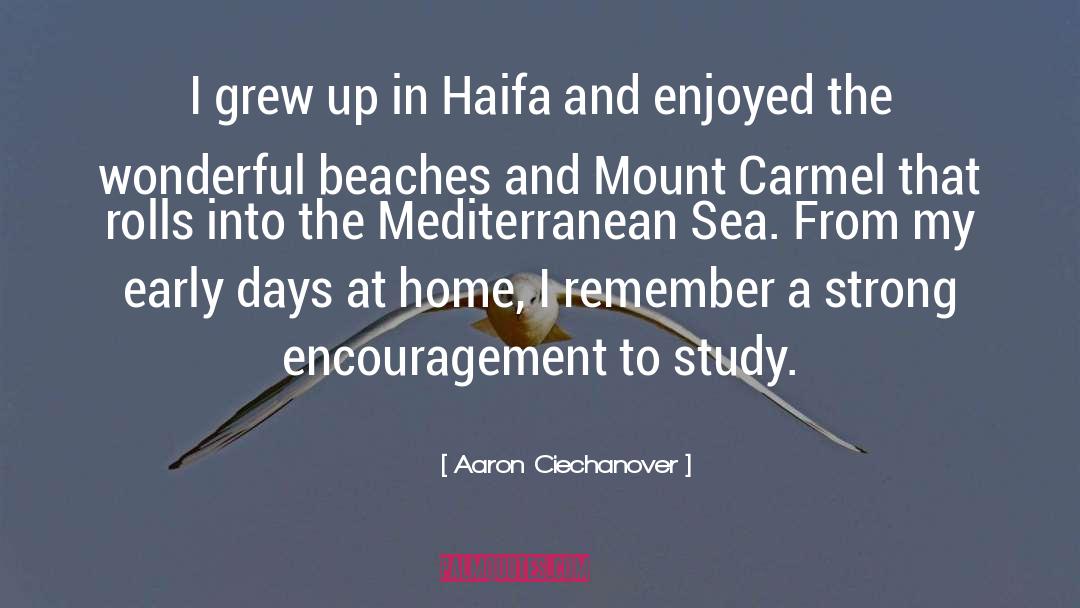 Aaron Ciechanover Quotes: I grew up in Haifa