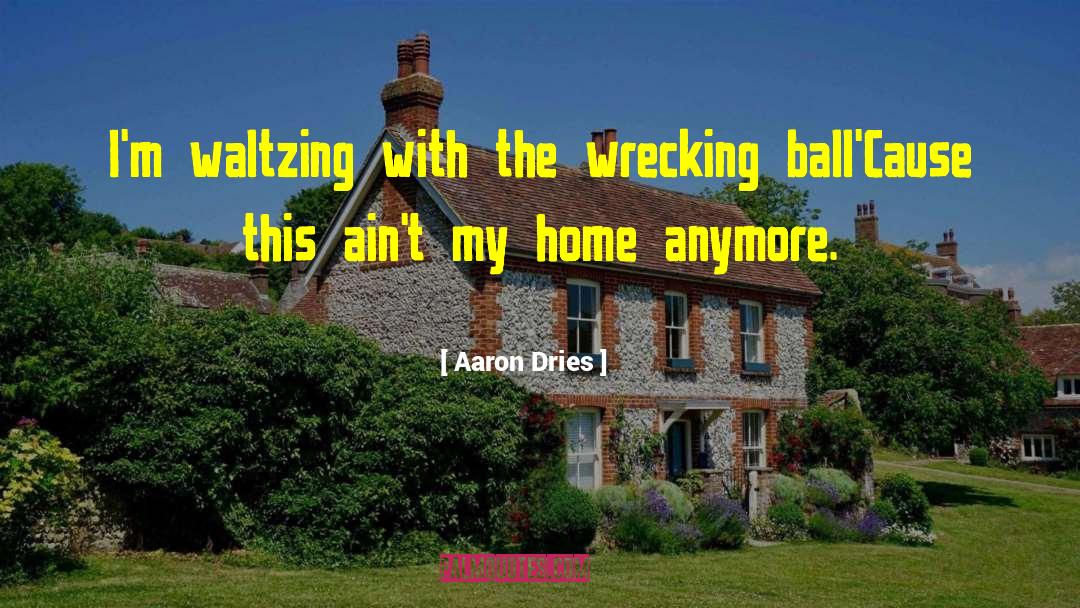 Aaron Dries Quotes: I'm waltzing with the wrecking