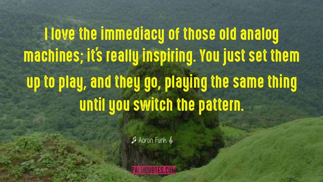 Aaron Funk Quotes: I love the immediacy of