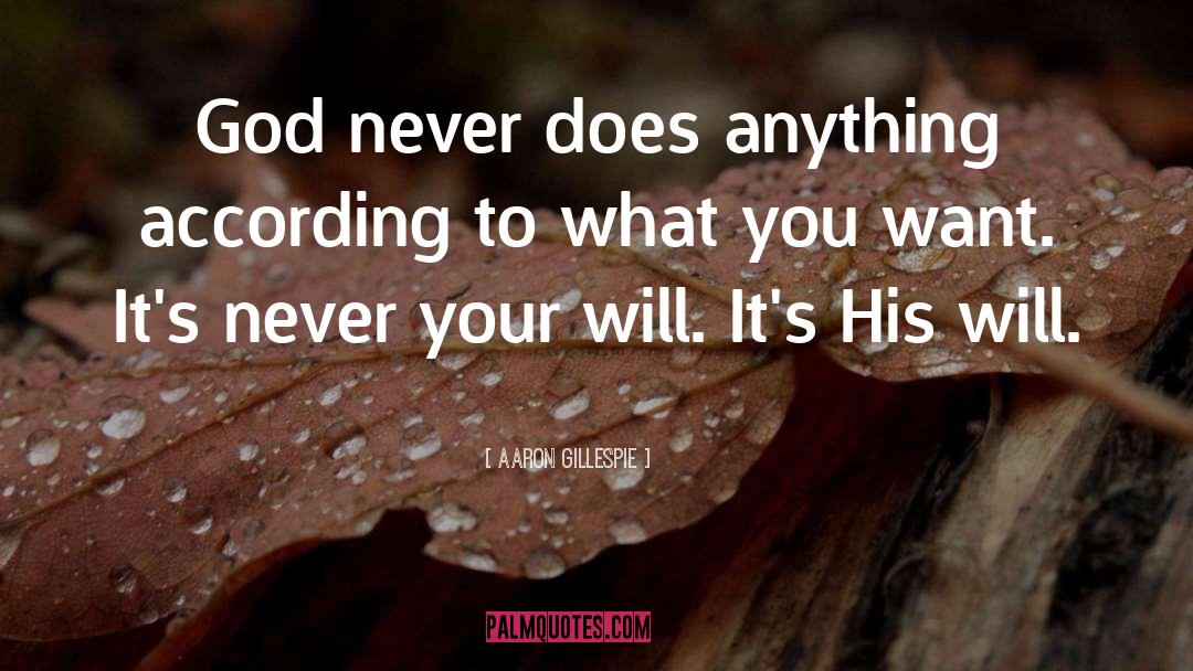 Aaron Gillespie Quotes: God never does anything according