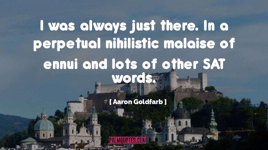 Aaron Goldfarb Quotes: I was always just there.