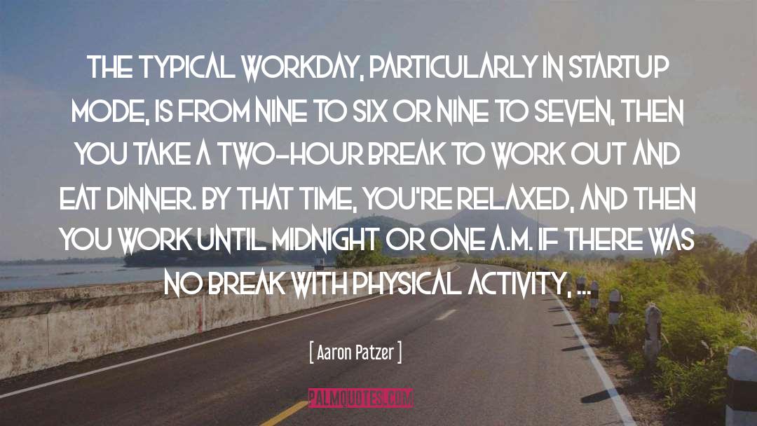 Aaron Patzer Quotes: The typical workday, particularly in