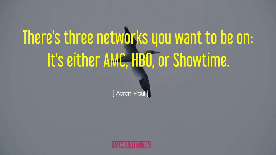 Aaron Paul Quotes: There's three networks you want