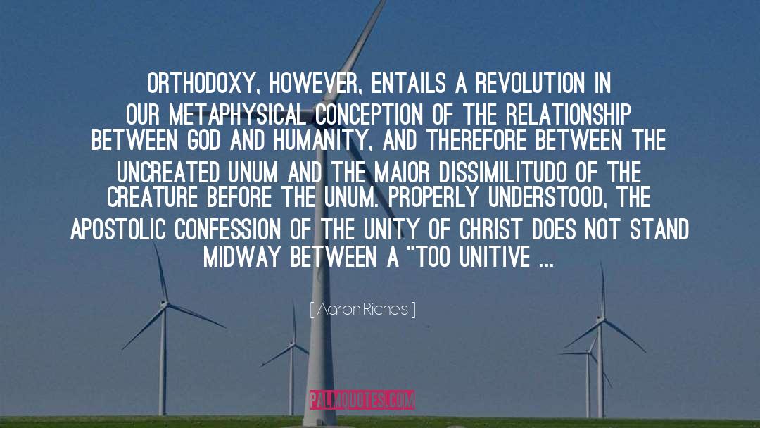 Aaron Riches Quotes: Orthodoxy, however, entails a revolution