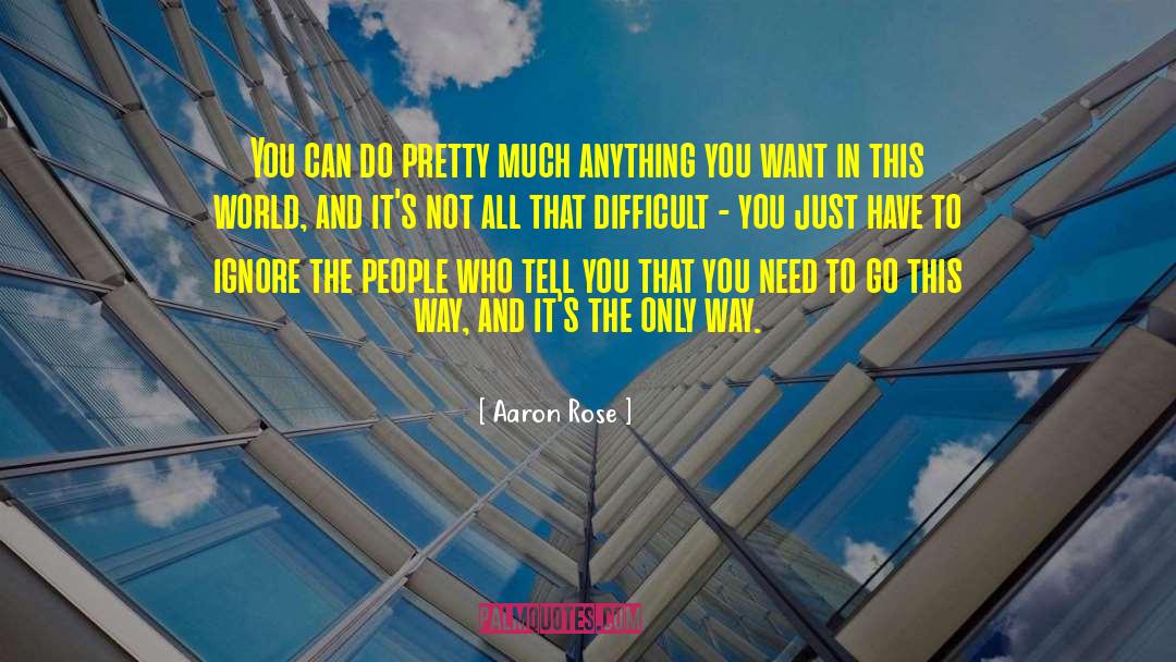 Aaron Rose Quotes: You can do pretty much