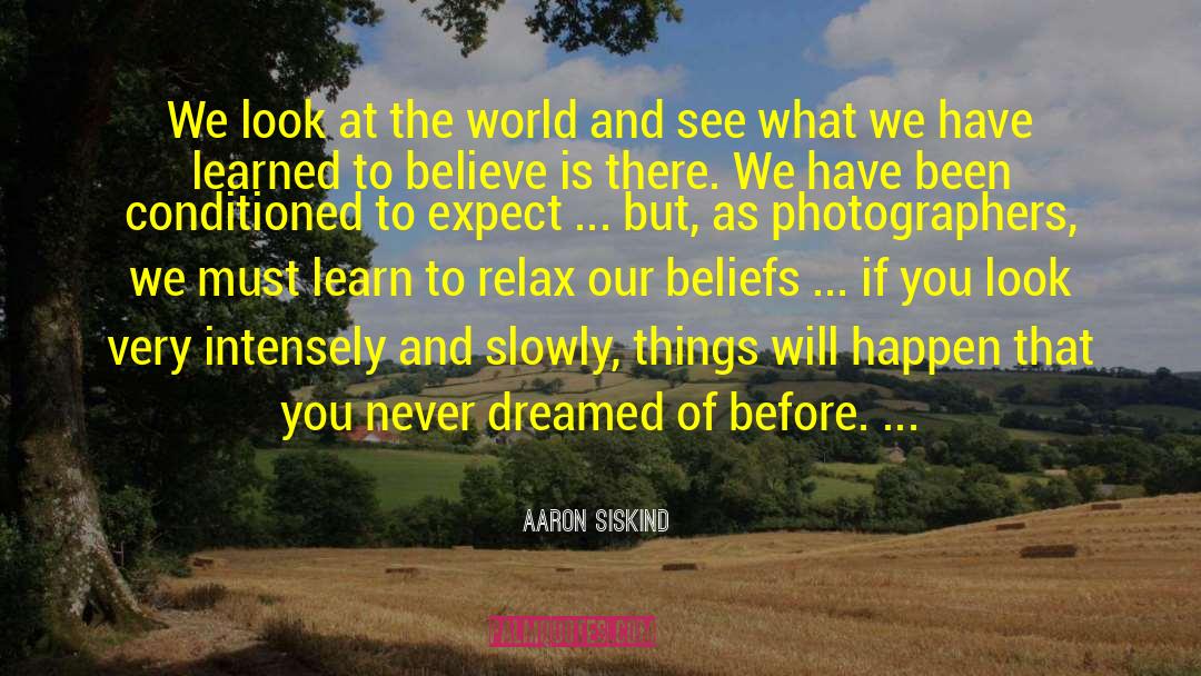 Aaron Siskind Quotes: We look at the world