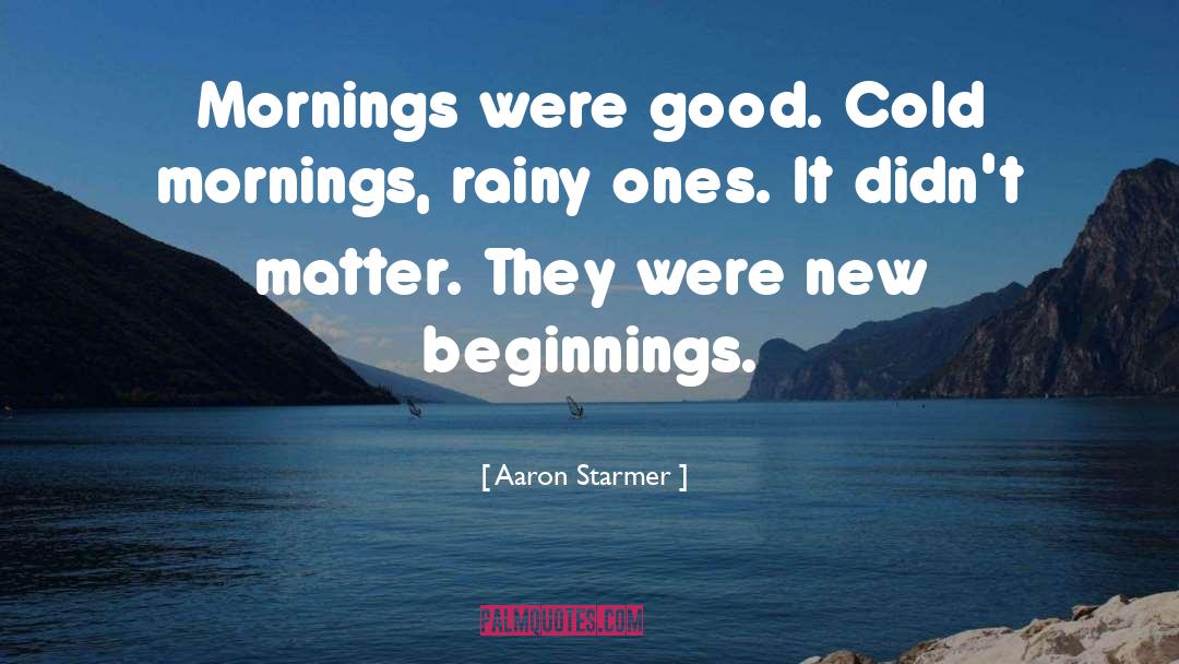 Aaron Starmer Quotes: Mornings were good. Cold mornings,