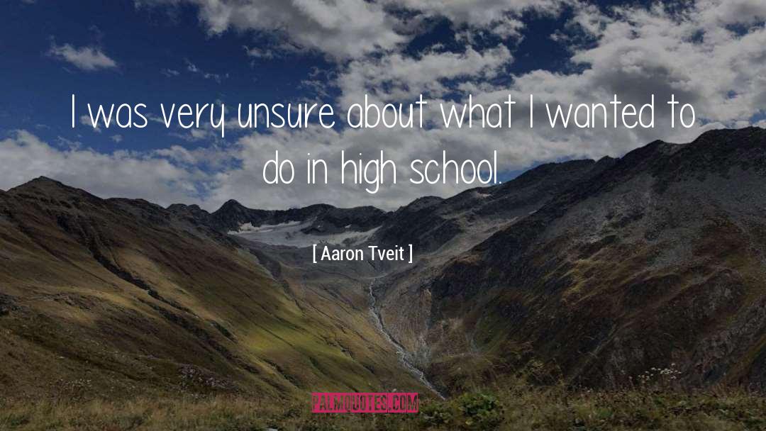 Aaron Tveit Quotes: I was very unsure about