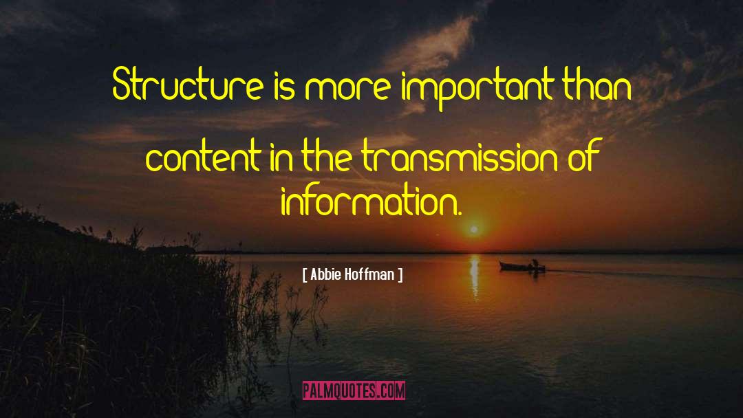 Abbie Hoffman Quotes: Structure is more important than