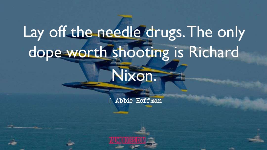 Abbie Hoffman Quotes: Lay off the needle drugs.