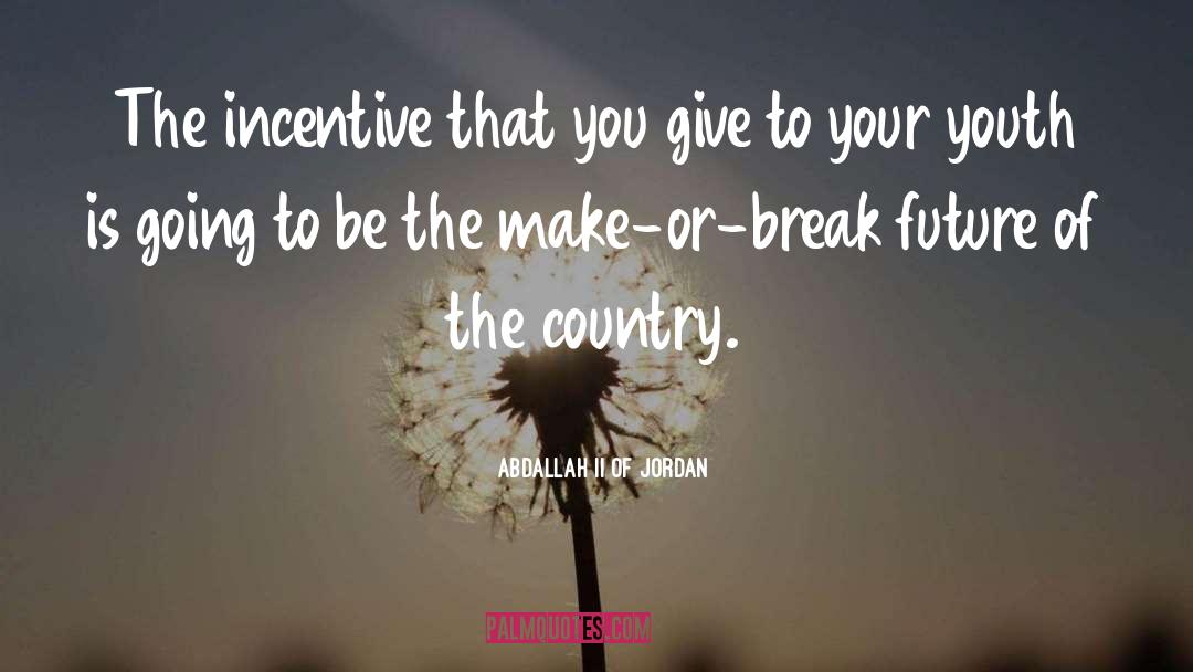 Abdallah II Of Jordan Quotes: The incentive that you give