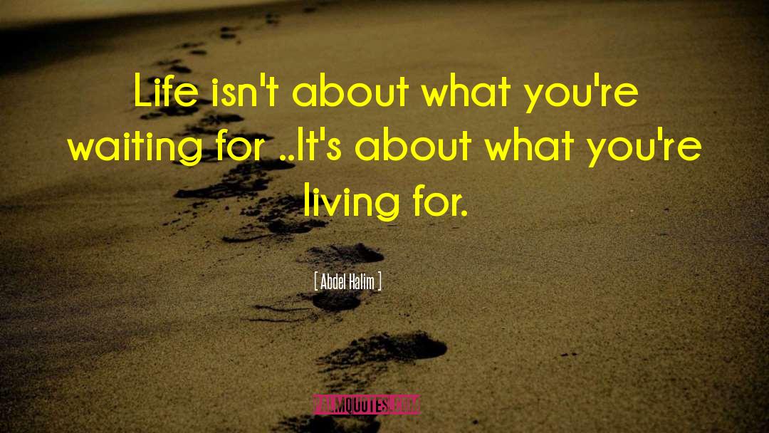 Abdel Halim Quotes: Life isn't about what you're