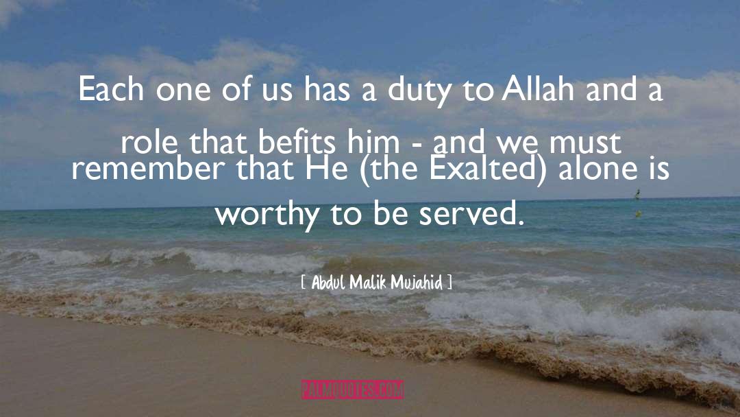 Abdul Malik Mujahid Quotes: Each one of us has