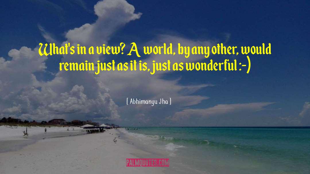 Abhimanyu Jha Quotes: What's in a view? A