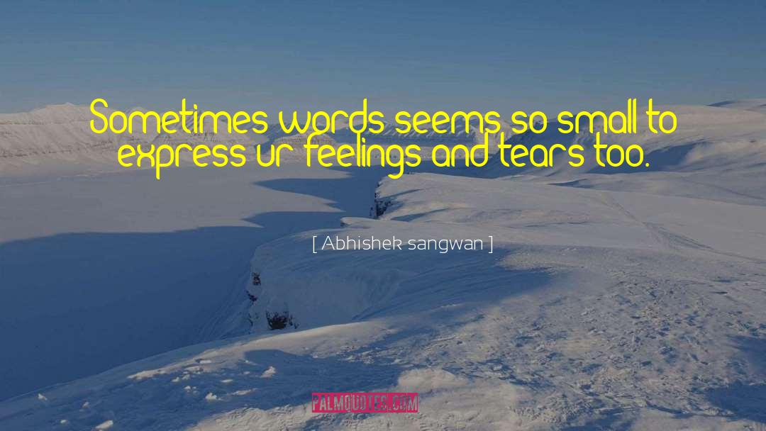 Abhishek Sangwan Quotes: Sometimes words seems so small