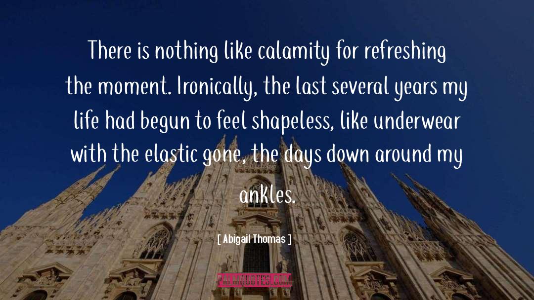 Abigail Thomas Quotes: There is nothing like calamity
