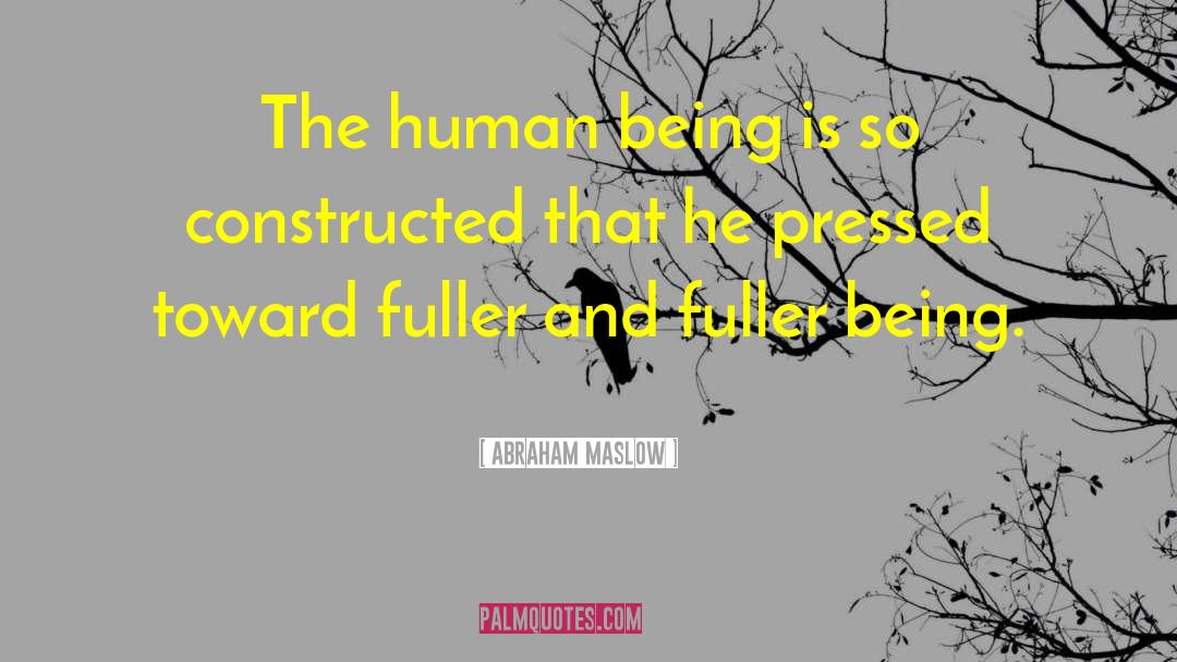 Abraham Maslow Quotes: The human being is so