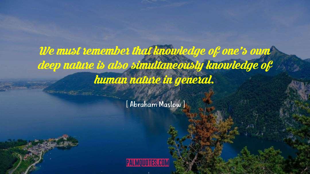 Abraham Maslow Quotes: We must remember that knowledge