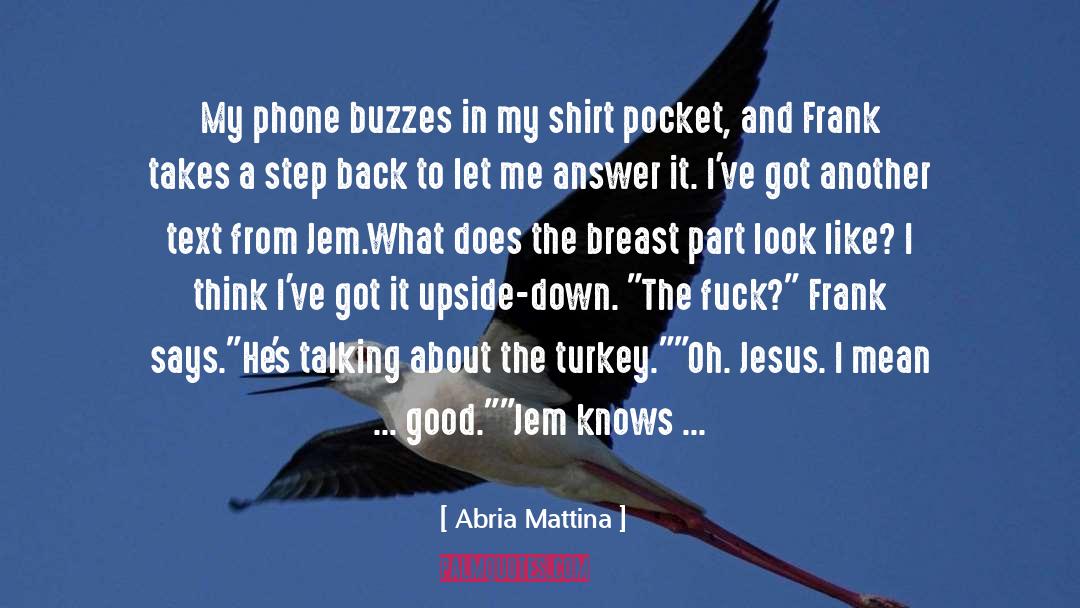 Abria Mattina Quotes: My phone buzzes in my