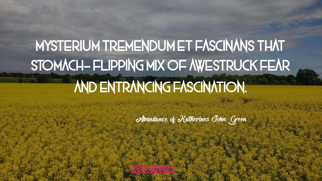 Abundance Of Katherines John Green Quotes: Mysterium tremendum et fascinans<br> that