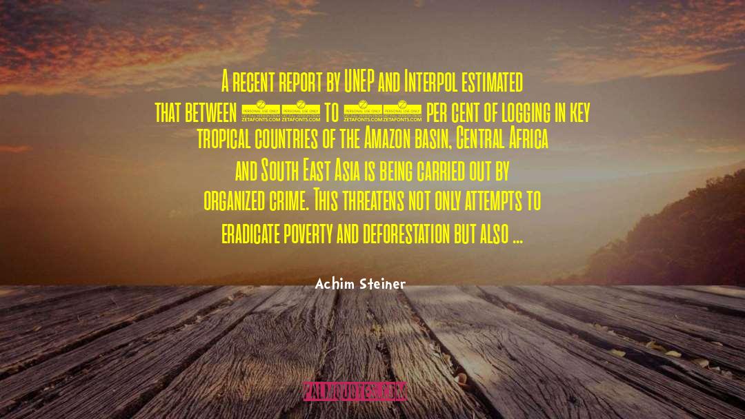 Achim Steiner Quotes: A recent report by UNEP