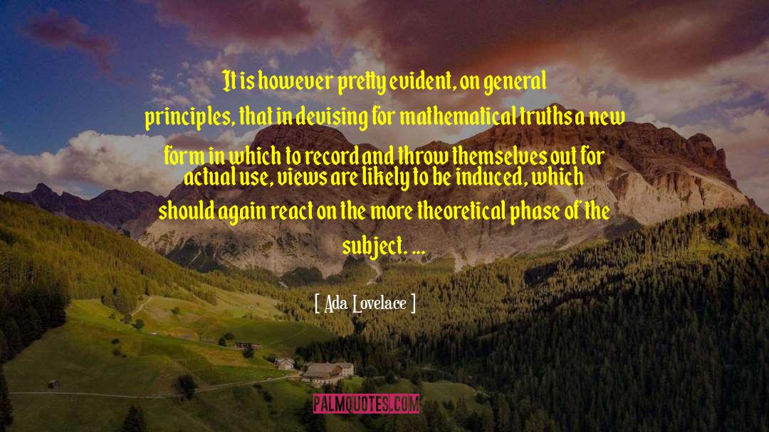 Ada Lovelace Quotes: It is however pretty evident,