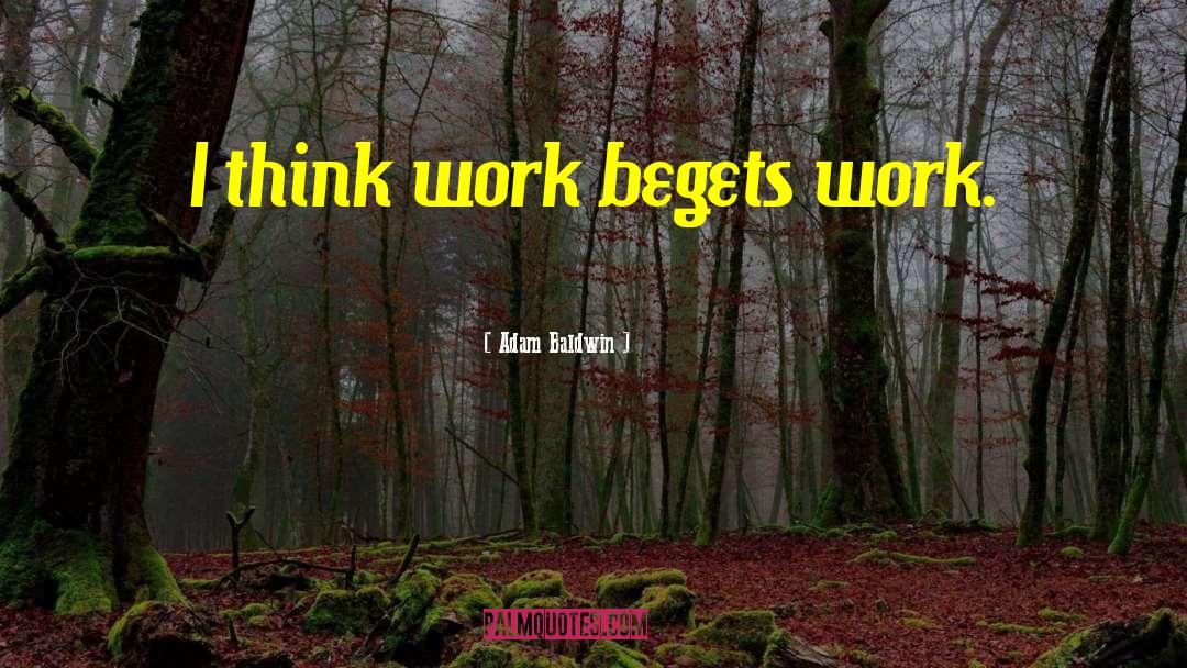 Adam Baldwin Quotes: I think work begets work.