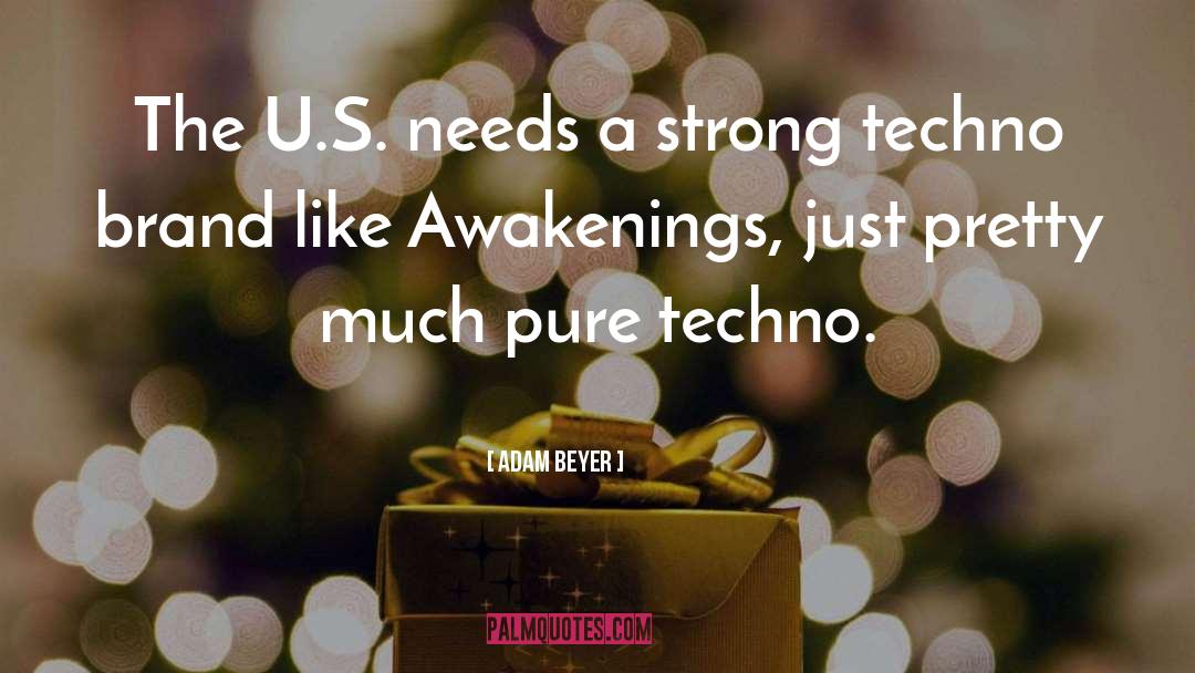 Adam Beyer Quotes: The U.S. needs a strong