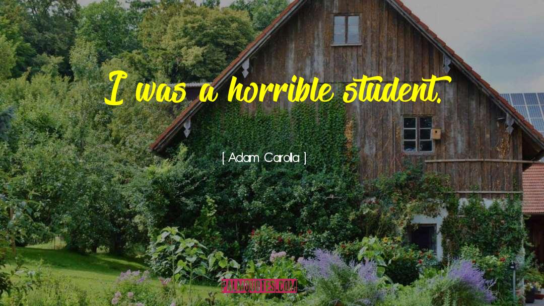 Adam Carolla Quotes: I was a horrible student.