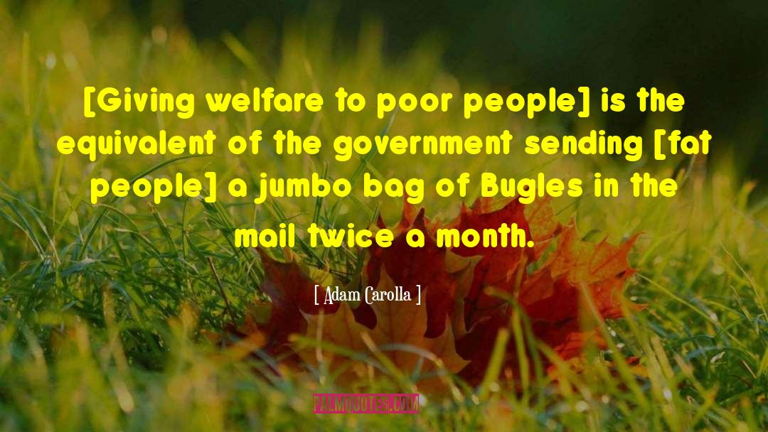 Adam Carolla Quotes: [Giving welfare to poor people]