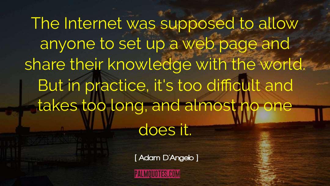 Adam D'Angelo Quotes: The Internet was supposed to