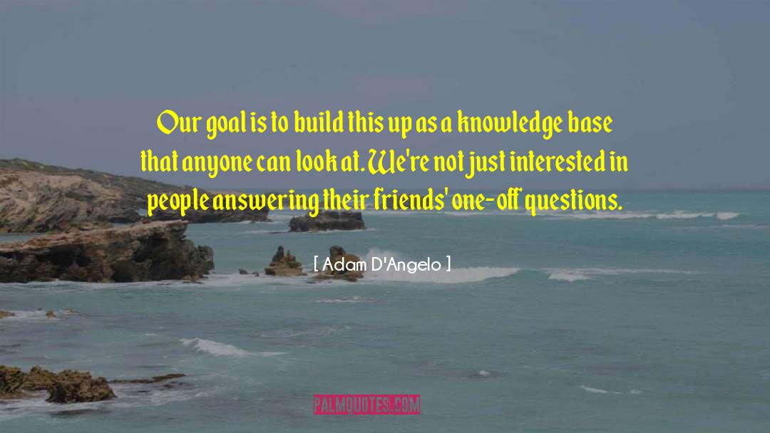 Adam D'Angelo Quotes: Our goal is to build