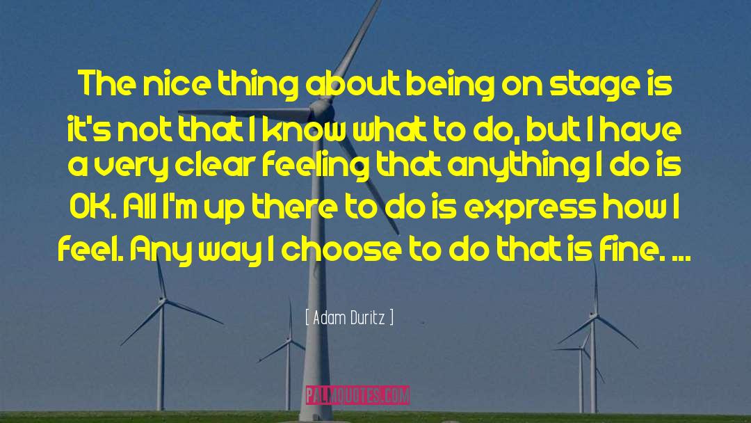 Adam Duritz Quotes: The nice thing about being