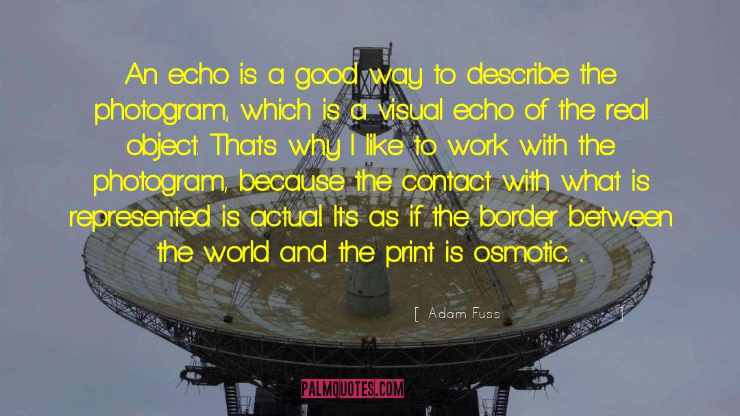 Adam Fuss Quotes: An echo is a good