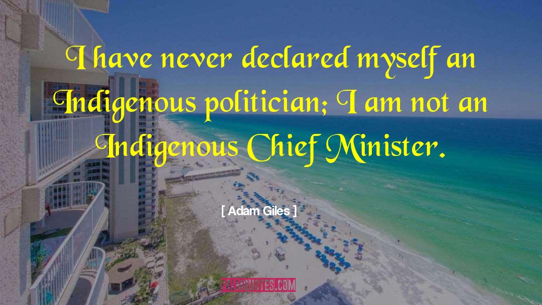 Adam Giles Quotes: I have never declared myself