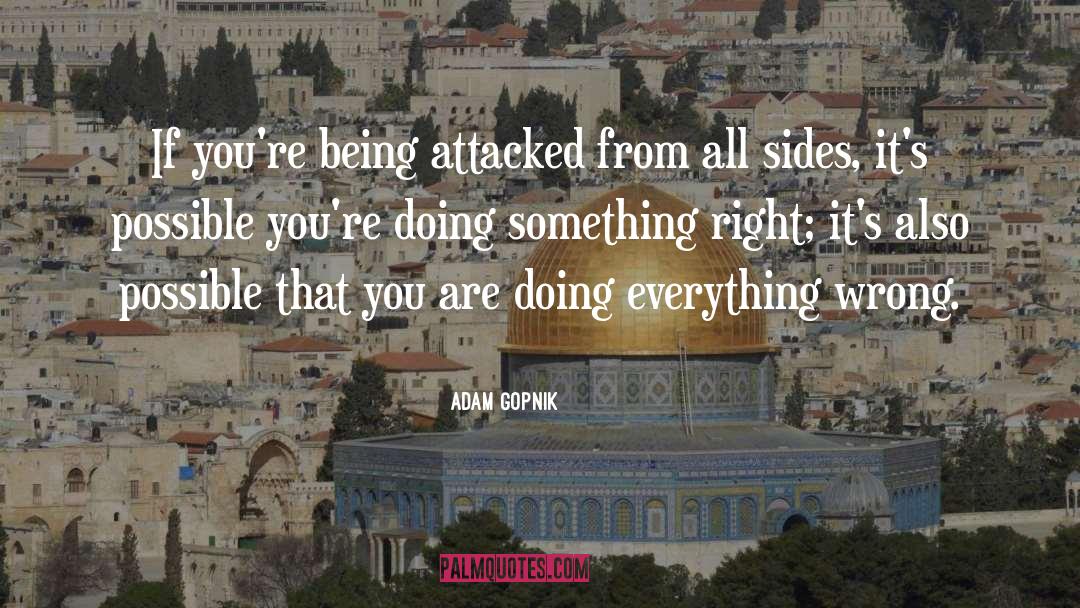Adam Gopnik Quotes: If you're being attacked from