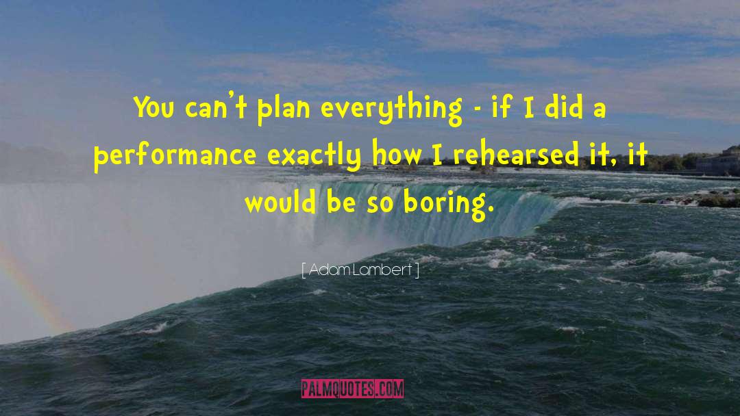 Adam Lambert Quotes: You can't plan everything -